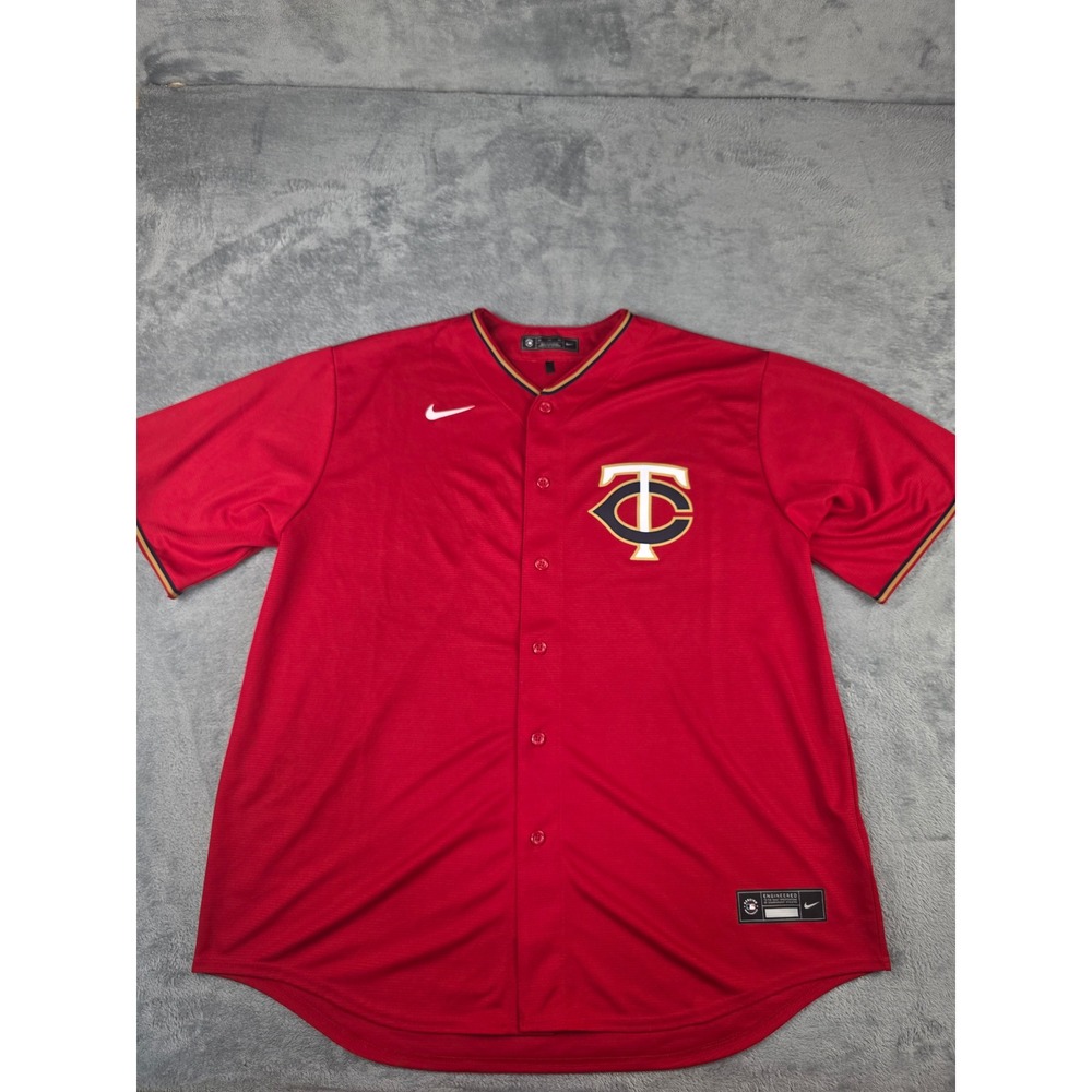 Nike Minnesota Twins MLB Baseball Jersey Red Short Sleeve Mens XXL TC Logo